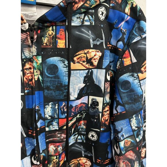 Star Wars Full Zip Long Sleeve Graphic Hoodie Blue Multi Sz 2XL Novelty NWT - Picture 4 of 10
